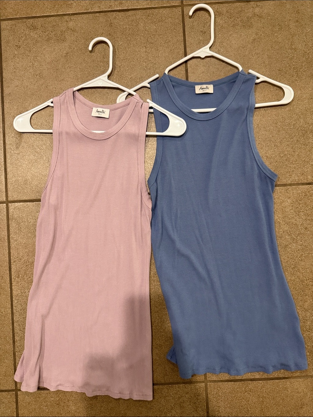 Amalli Talli Ribbed Tank Top Duo - Lavender & Periwinkle